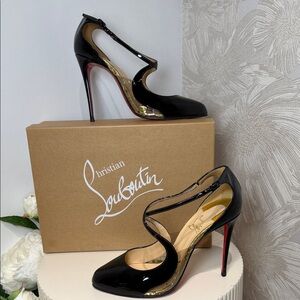Christian Louboutin Black Patent Heels with Red Soles